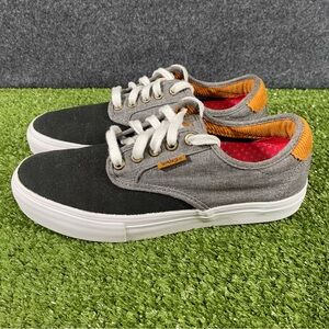 Vans Pro Skateboard Shoes Sneakers Women 8 Gray & Black Canvas Lace-Up